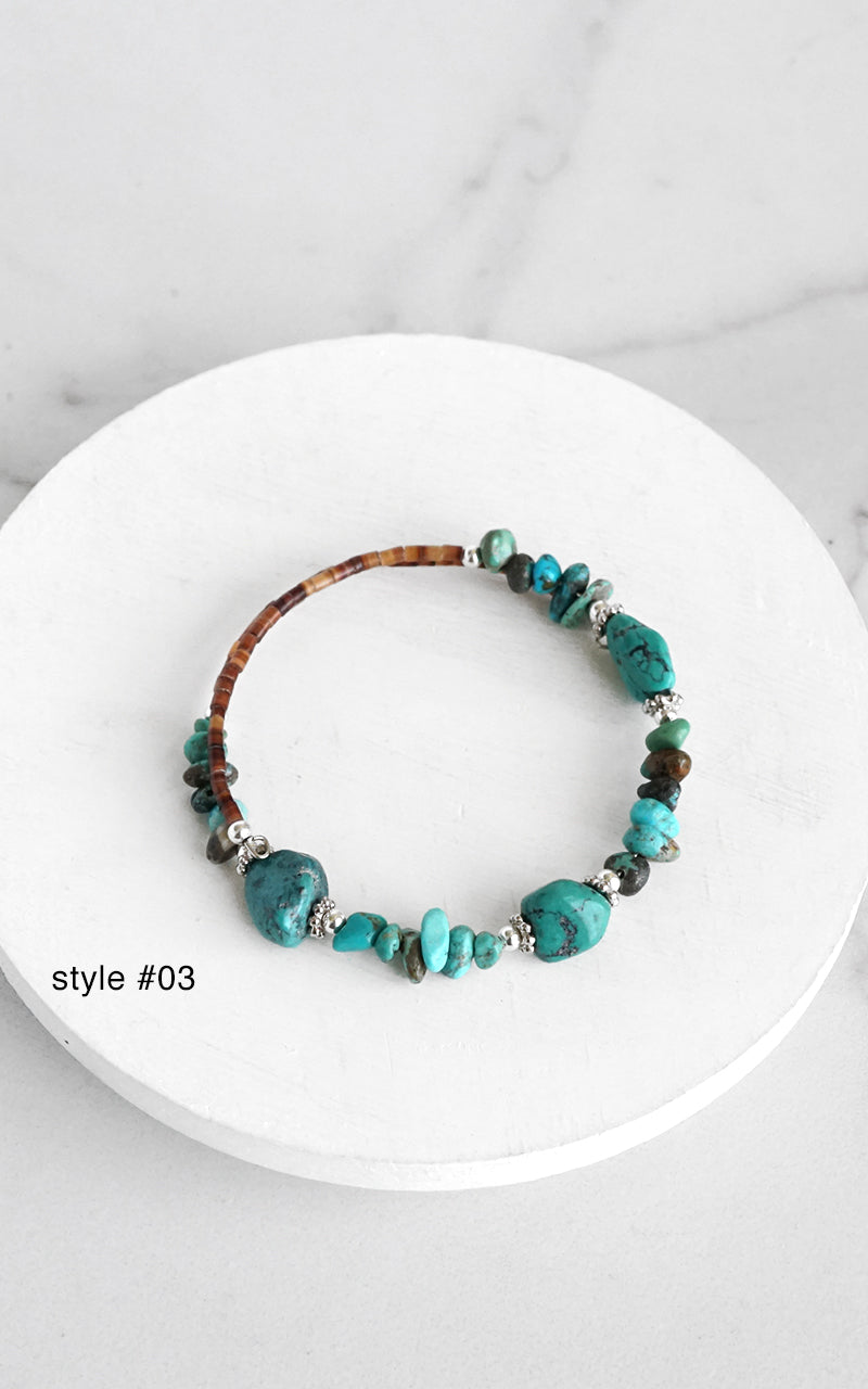 Navajo Handmade Wrap Bracelet Turquoise Amethyst Spiny Pearl Coil Layering Bracelets