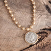 Coin Chunky Ball Chain Statement Necklace – Gold and Silver Tone