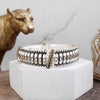 Silver Tides – Ribbed Wide Stretch Bangle