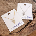 Classic Dainty Cross and Crystal Necklace – Gold and Silver Tones