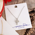 Classic Dainty Cross and Crystal Necklace – Gold and Silver Tones