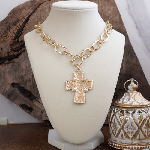 Grace in the Details – Byzantine Cross Pendant Necklace