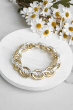 Chunky Chain Bracelet in Worn Silver and Gold tone