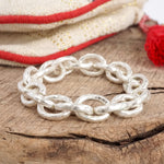 Chunky Chain Bracelet in Worn Silver