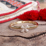 Gold-Tone Stretchy Bangle with Crystal Pave Bow