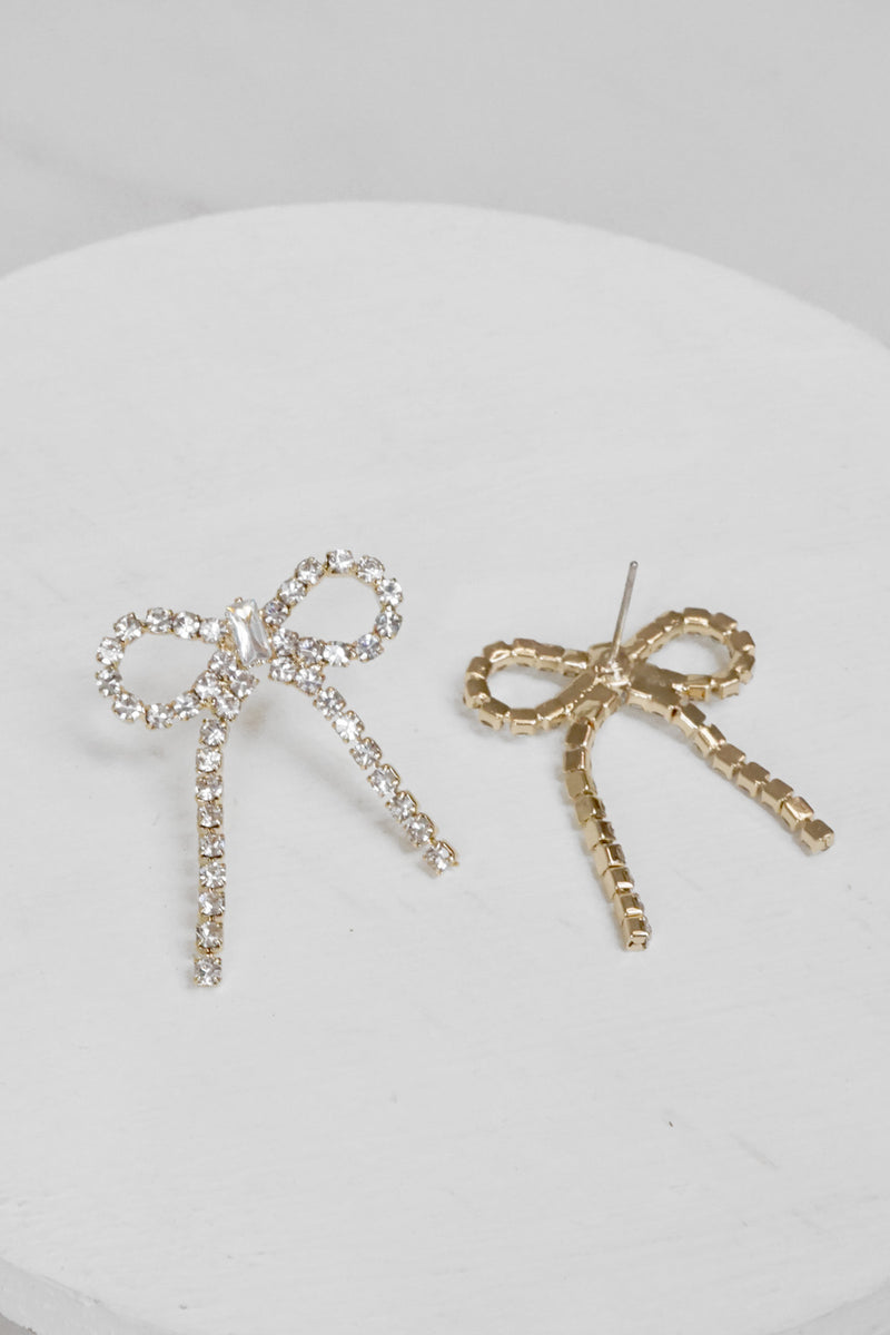 Petite Bow Stud Earrings crystals