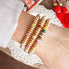 Semi-Precious and Gold-Tone Heishi Disk Beaded Bracelet Sets – Neutrals and Multicolor