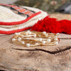 Pearls and Gold Silver Tubes classic bracelets set