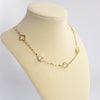 Clover station dainty short necklace with crystals in Gold and Silver Tones