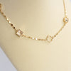 Clover station dainty short necklace with crystals in Gold and Silver Tones