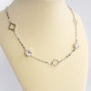 Clover station dainty short necklace with crystals in Gold and Silver Tones