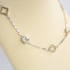 Clover station dainty short necklace with crystals in Gold and Silver Tones