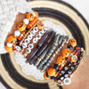 Halloween Bracelets Stack Set Boo Trick or Treat Orange Black Stackable bracelet