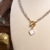 Moonlit Clover – Beaded Necklace with Mother of Pearl Pendant