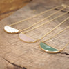 Semi Precious Dainty Necklace - Pink Green White