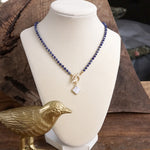 Moonlit Clover – Beaded Necklace with Mother of Pearl Pendant