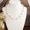 Golden Drift – Dainty Necklace with Faux Pearls and Nugget Beads