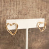 Wire-Inspired Heart Stud Earrings – Gold Tone