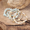 Boho Beads Bracelets set with Semi Precious nuggets stone beads