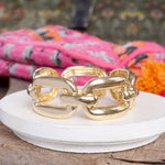 Chunky Chain Statement Stretchy Bangle Bracelet in gold or silver tone