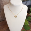 Bow Necklace - Short dainty herringbone chain in gold tone