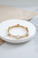 Jeweled Golden Bangle with semi precious stone dots