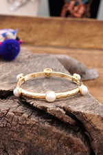 Jeweled Golden Bangle with semi precious stone dots