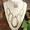 Links Statement Necklace set in Gold Silver Tones