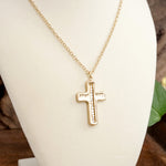 Minimalist Cross Dainty Chain Necklace – Worn Gold or Silver Tone