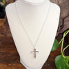 Minimalist Cross Dainty Chain Necklace – Worn Gold or Silver Tone