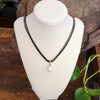 Classic Herringbone Necklace with a Freshwater Pearl Worn Gold Silver Gunmetal