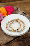 Colorful Beaded Bracelets set in Gold and Multi Color Beads