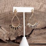 Teardrop Crystal Dangle Earrings – Gold Tone