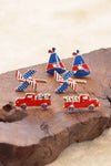 4th of July Patriot Studs earring set of 3 -  Pinwheels Truck