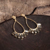 Teardrop Crystal Dangle Earrings – Gold Tone