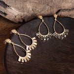 Teardrop Crystal Dangle Earrings – Gold Tone