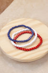4th of July Bracelet Set Red White and Blue starts