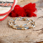 Layered Fall Colors and Gold Beaded Bracelets Sets