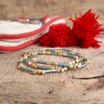 Layered Fall Colors and Gold Beaded Bracelets Sets