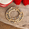 Layered Crystal Glass and Gold Beaded Fall Bracelets Sets