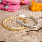 Twisted Metal Stretchy Bangle – Gold or Silver Tone