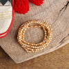 Layered Fall Glass and Gold Beaded Bracelets Sets