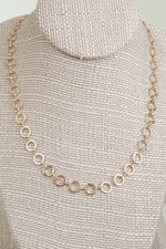 Small circle hoop links dainty chain necklace Gold Silver