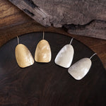 Elongated Shield Minimalist Earrings – Gold or Silver