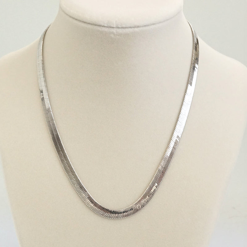 Shiny Herringbone chain necklace Gold Silver