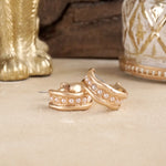 Minimalist Hoops with Faux Pearls or Turquoise – Brushed Gold
