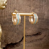 Minimalist Hoops with Faux Pearls or Turquoise – Brushed Gold