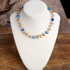 Statement Shiny Nuggets and Glass Beads Necklace Gold Red Green Blue