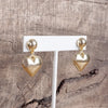 Puffy Heart Dangle Earrings – Gold Tone, Perfect for Valentine's Day