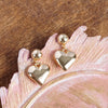 Puffy Heart Dangle Earrings – Gold Tone, Perfect for Valentine's Day